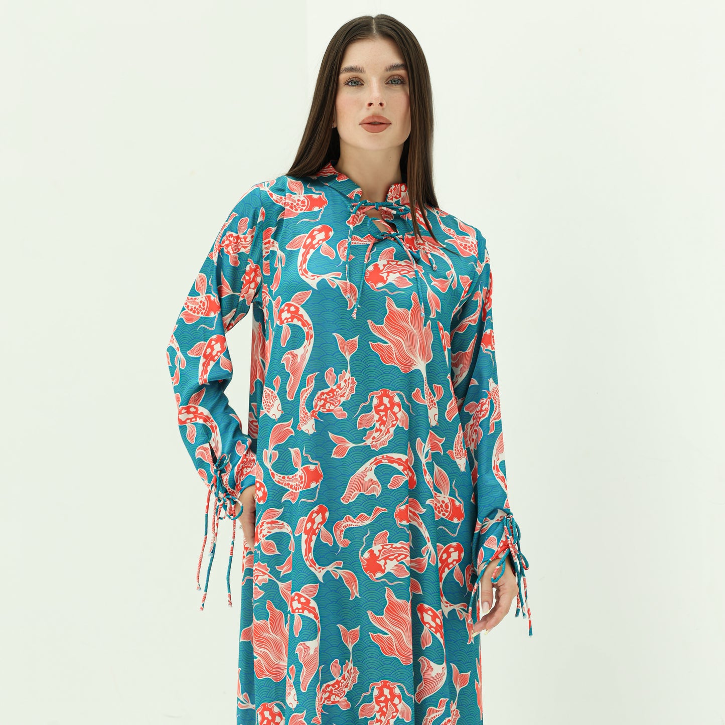 S07 Silk koi kaftan