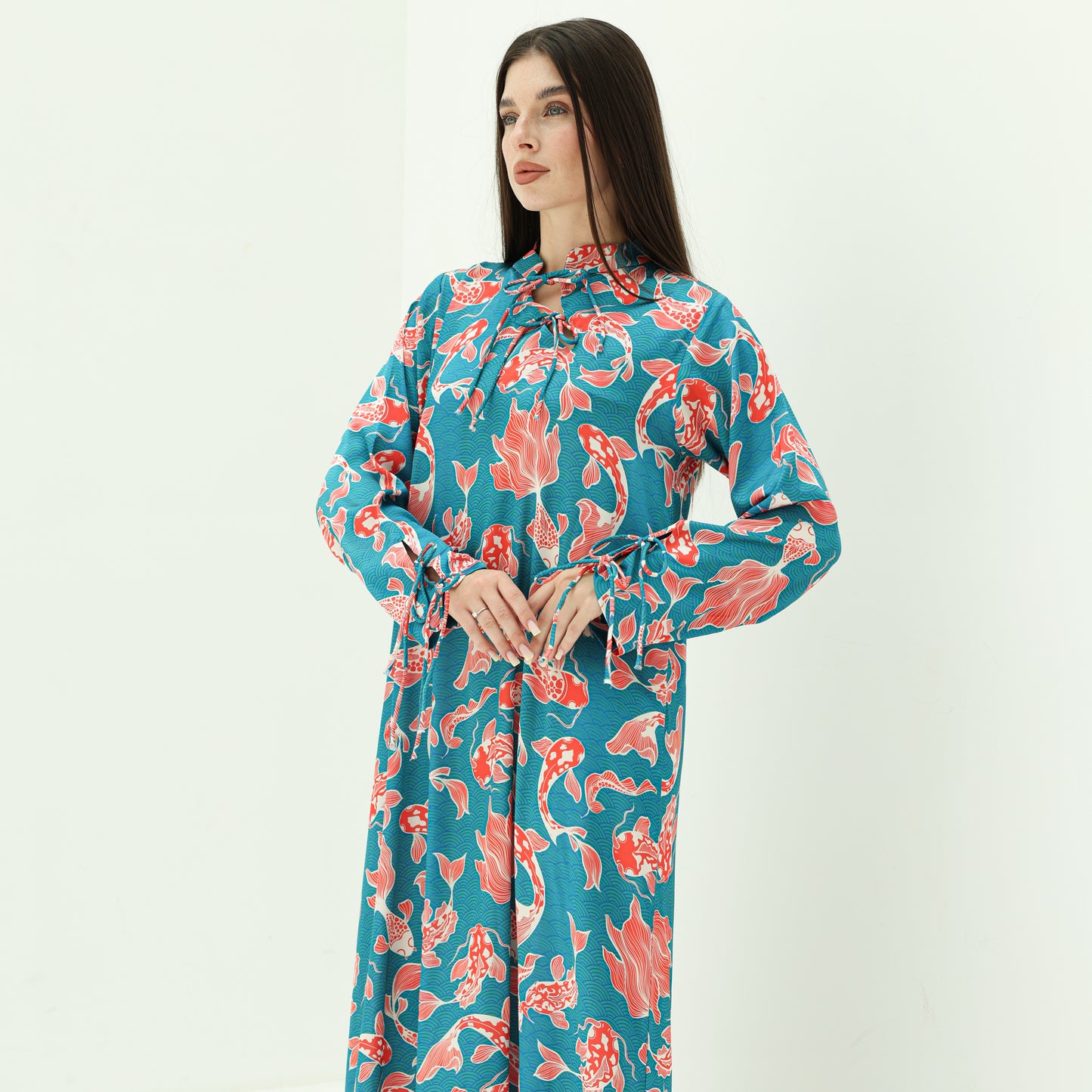 S07 Silk koi kaftan
